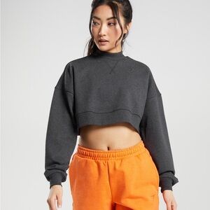 Gymshark Rest Day Sweatshirt Cropped Pullover Grey